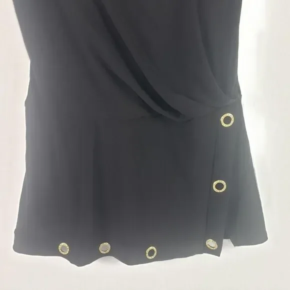 Beyond Control Swimdress Womens 12 Black One Piece Gold Grommets LXGR00839 - Picture 6 of 15